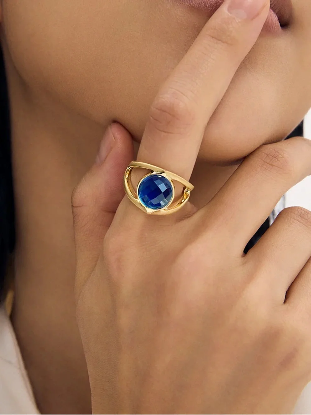 Dean Davidson Mini Galleria Ring color Midnight Blue/ Gold Ring Size 7